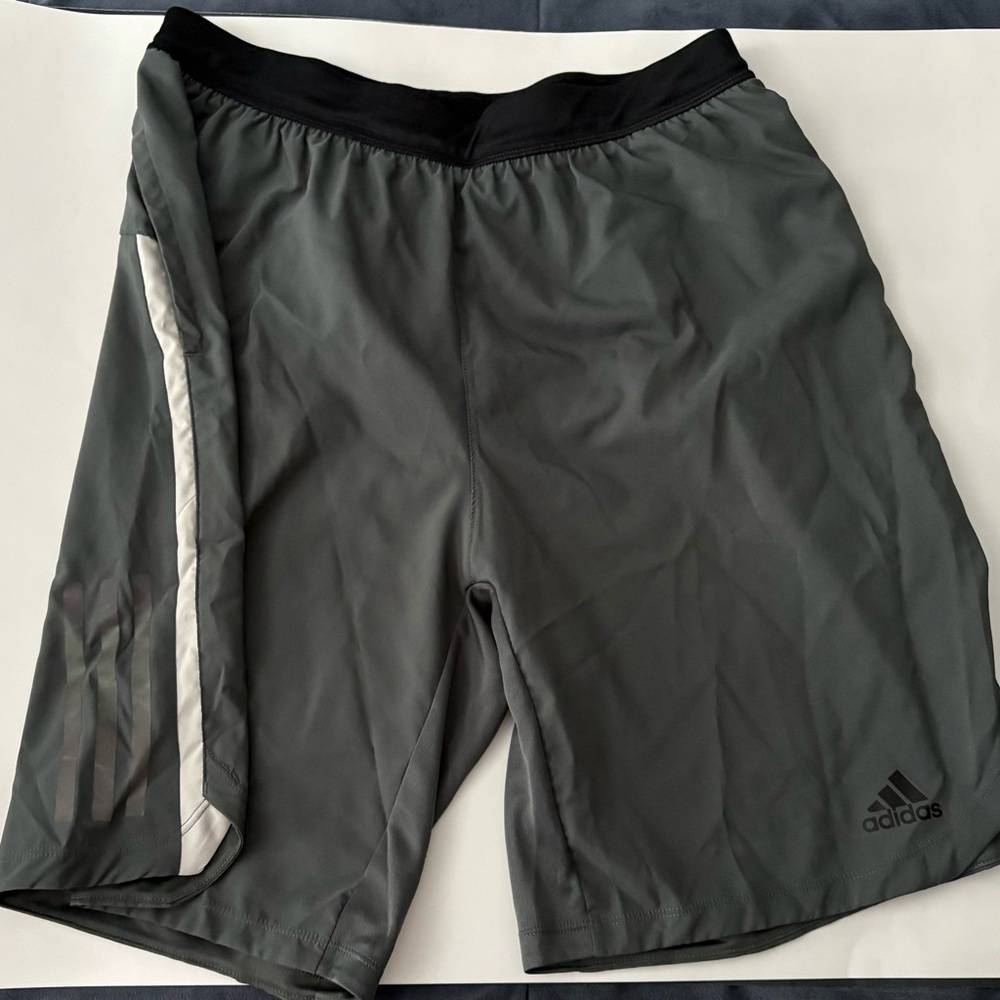 Adidas Men's Olive Green Athletic Shorts